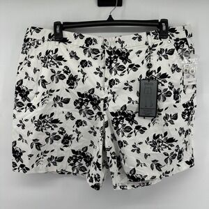 Intro Love The Fit White & Black Floral Women's 18W Tummy Control Shorts Stretch